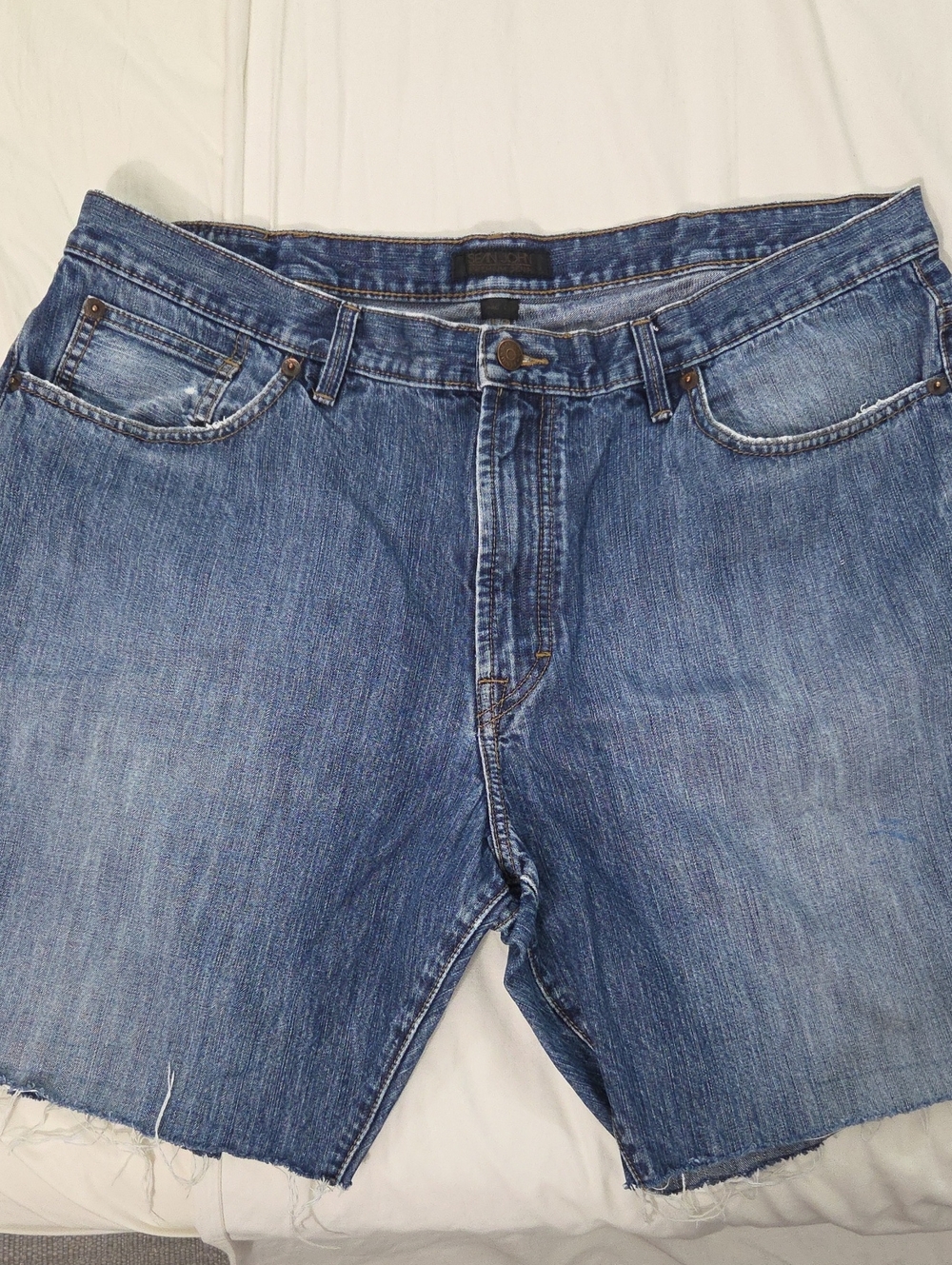 SEAN JHON Men's Blue Denim Cutoff Shorts